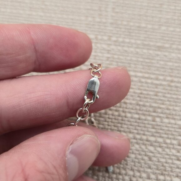 6.25 Inch Sterling Silver Various Religious And Name Charms Bracelet A5831 - Picture 6 of 8